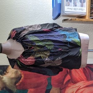 Tibi hummingbird tie neck blouse, 4, w/ camisole